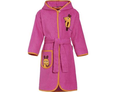 Frottee Bademantel für Kinder mit Motiv Die Maus in pink