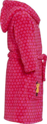 Fleece Bademantel pink für Kinder mit Motiv Die Maus von Playshoes