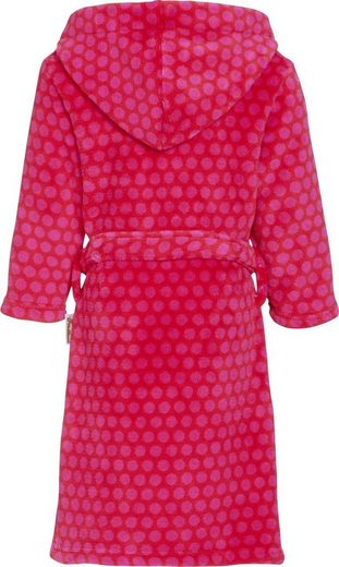 Fleece Bademantel pink für Kinder mit Motiv Die Maus von hinten