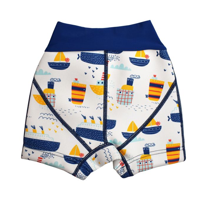 Badehose für Kinder im Design "Tug Boats" von hinten