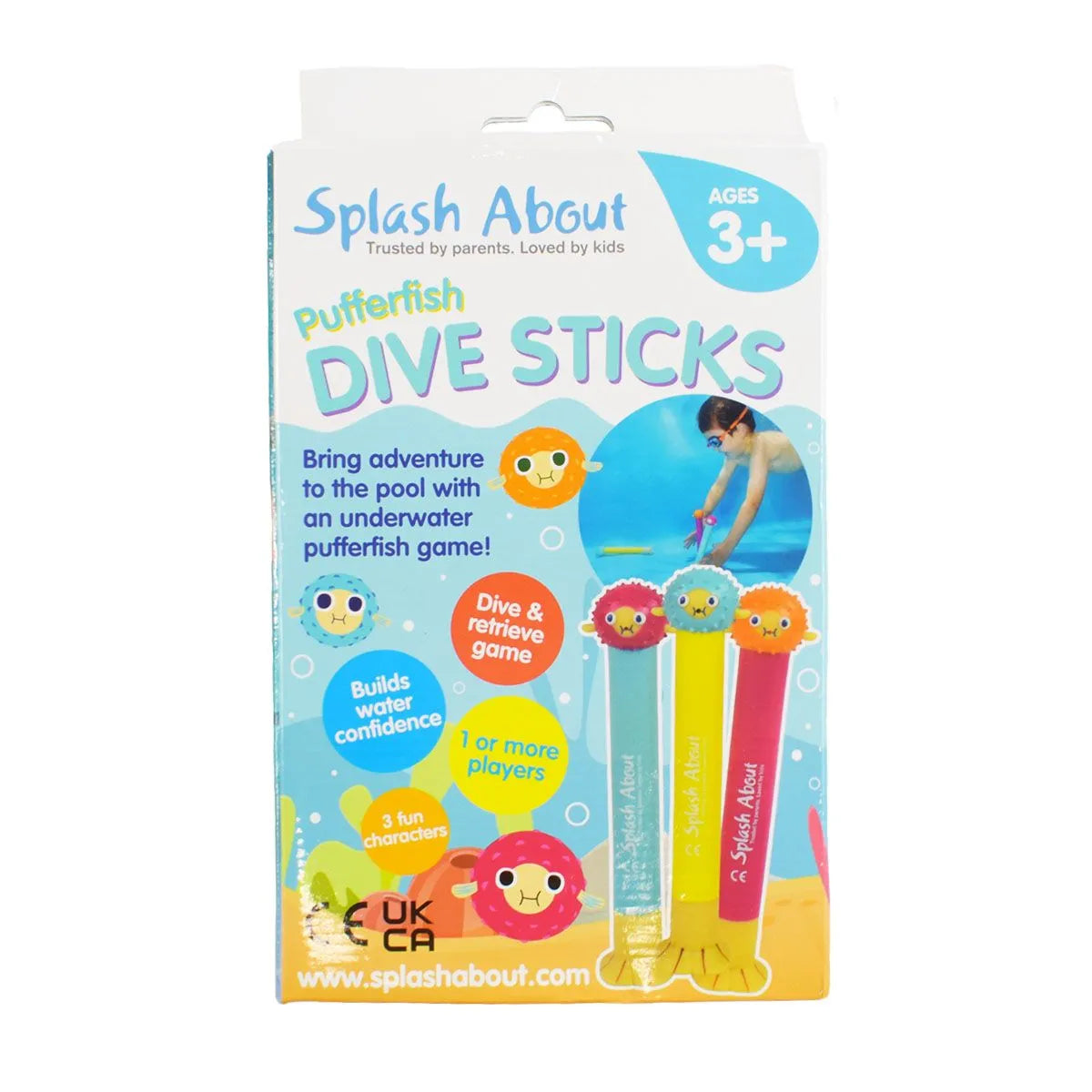 Tauchstäbe Kugelfisch 3er Set SplashAbout für Kinder