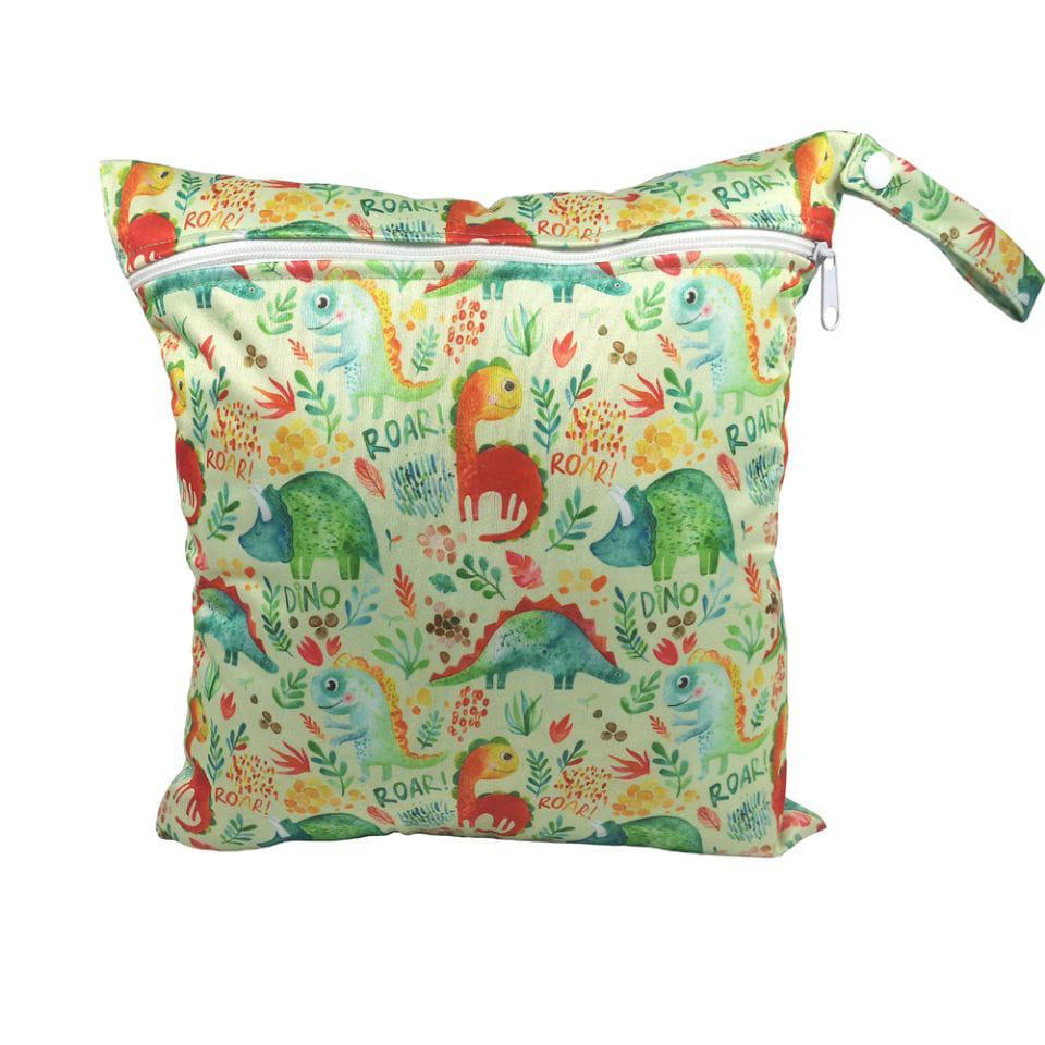 Nassbeutel in grün mit Reptilien