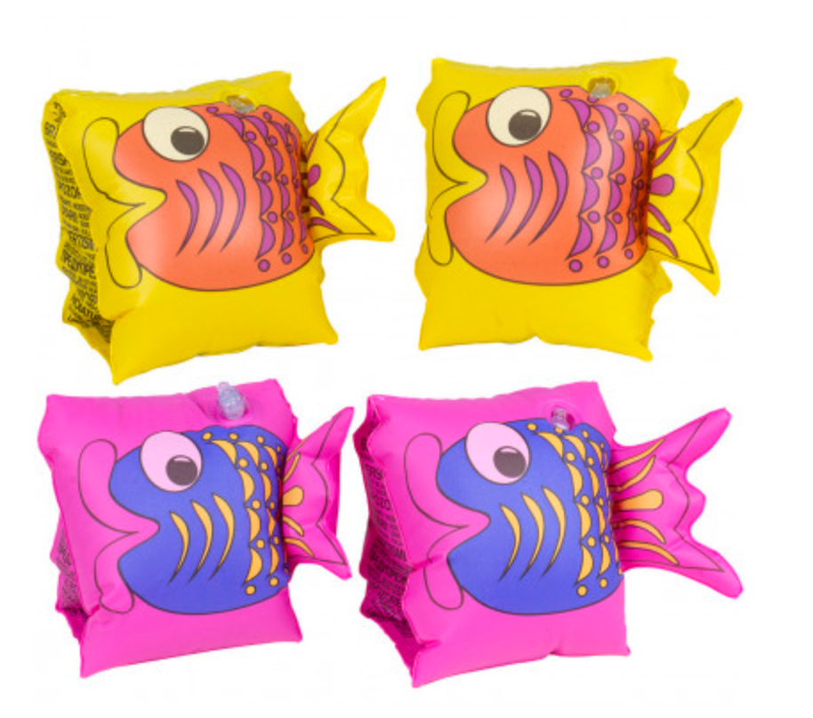 Schwimmflügel für Kinder in gelb oder pink mit Fisch-Motiv von Bestway