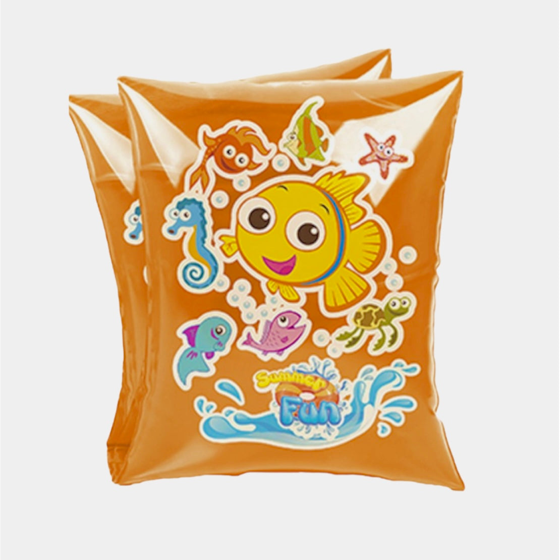 Schwimmflügel für Kinder in orange mit Fischen