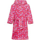 Fleece-Bademantel für Mädchen in pink mit Blumen