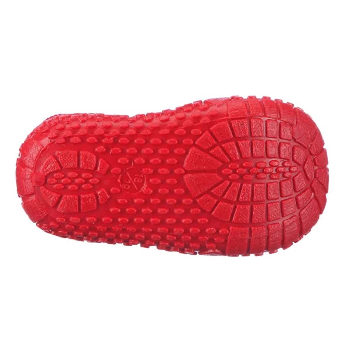 Rutschfeste Sohle der Aqua-Socken in rot