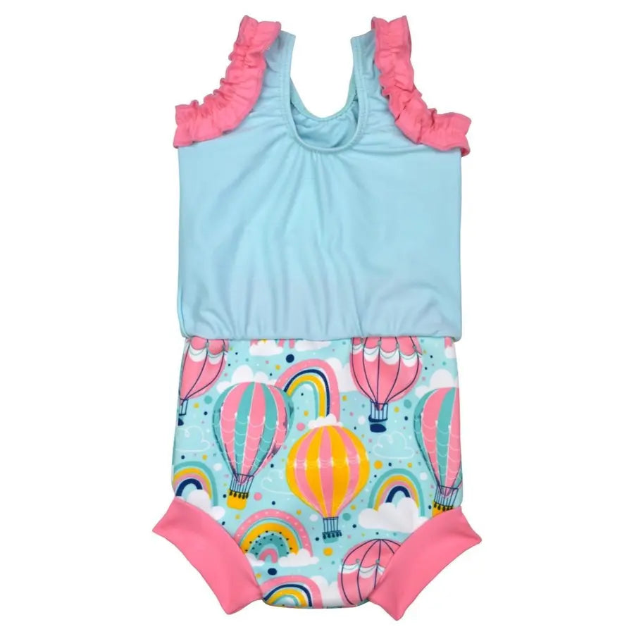 Badeanzug mit integrierter Schwimmwindel im Design "Up and Away" von hinten