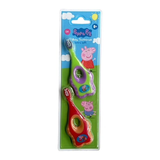 Baby-Zahnbürsten mit Peppa Pig in rot und grün