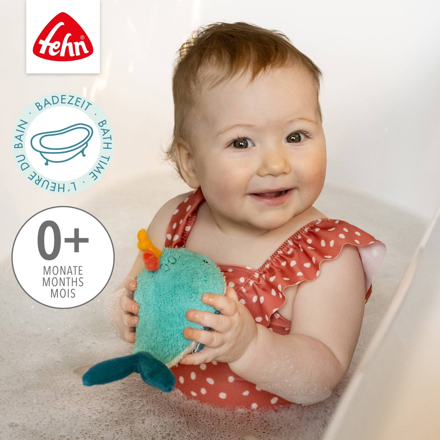 Badetier Wal - Schwimmendes Stoff-Badewannenspielzeug