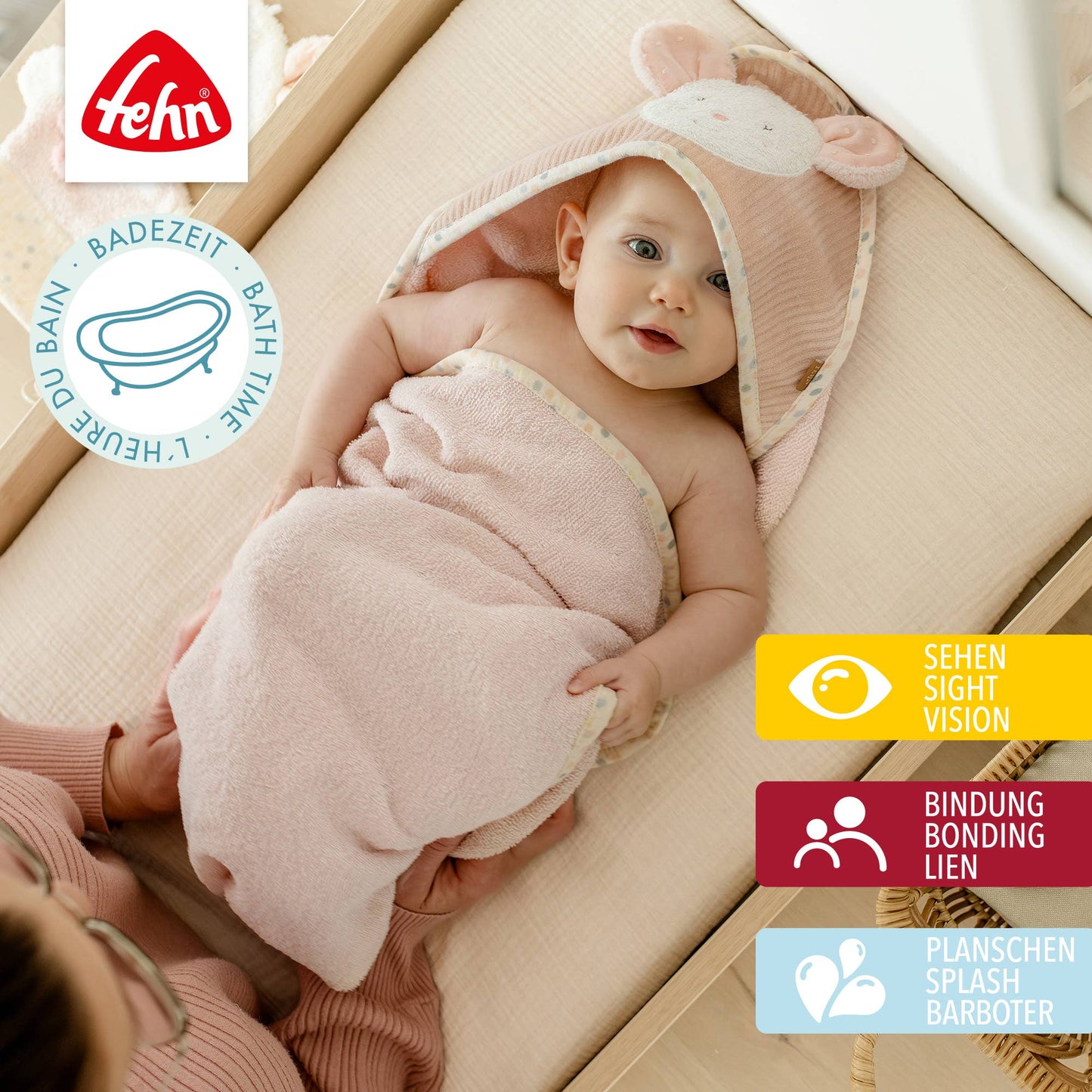 Kapuzenbadetuch Maus - Bade-Poncho aus Frottee