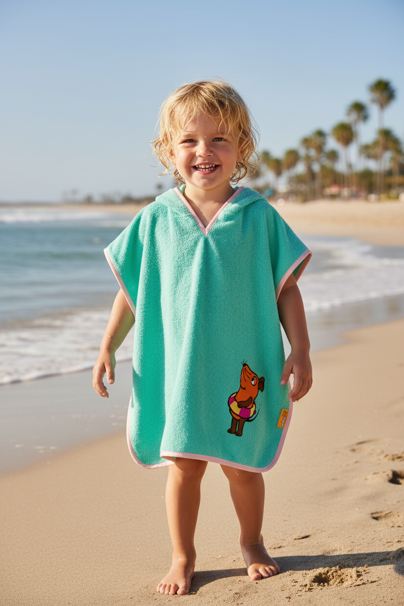Bade-Poncho für Kinder "Die Maus" Schwimmring