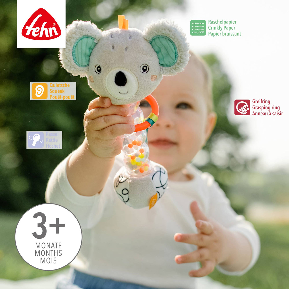 Regenmacher Koala - Motorik-Spielzeug / Rasselstab