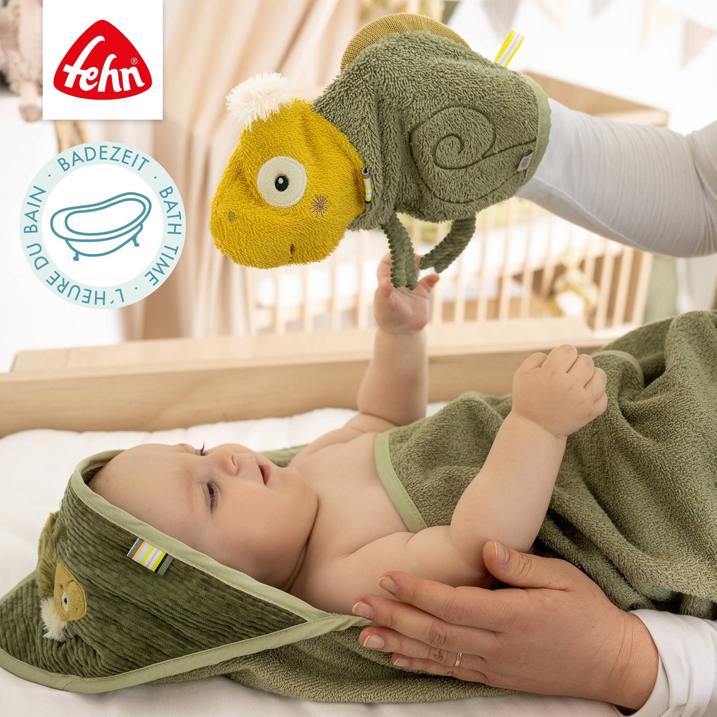 Waschhandschuh Chamäleon - Waschlappen mit Tiermotiv