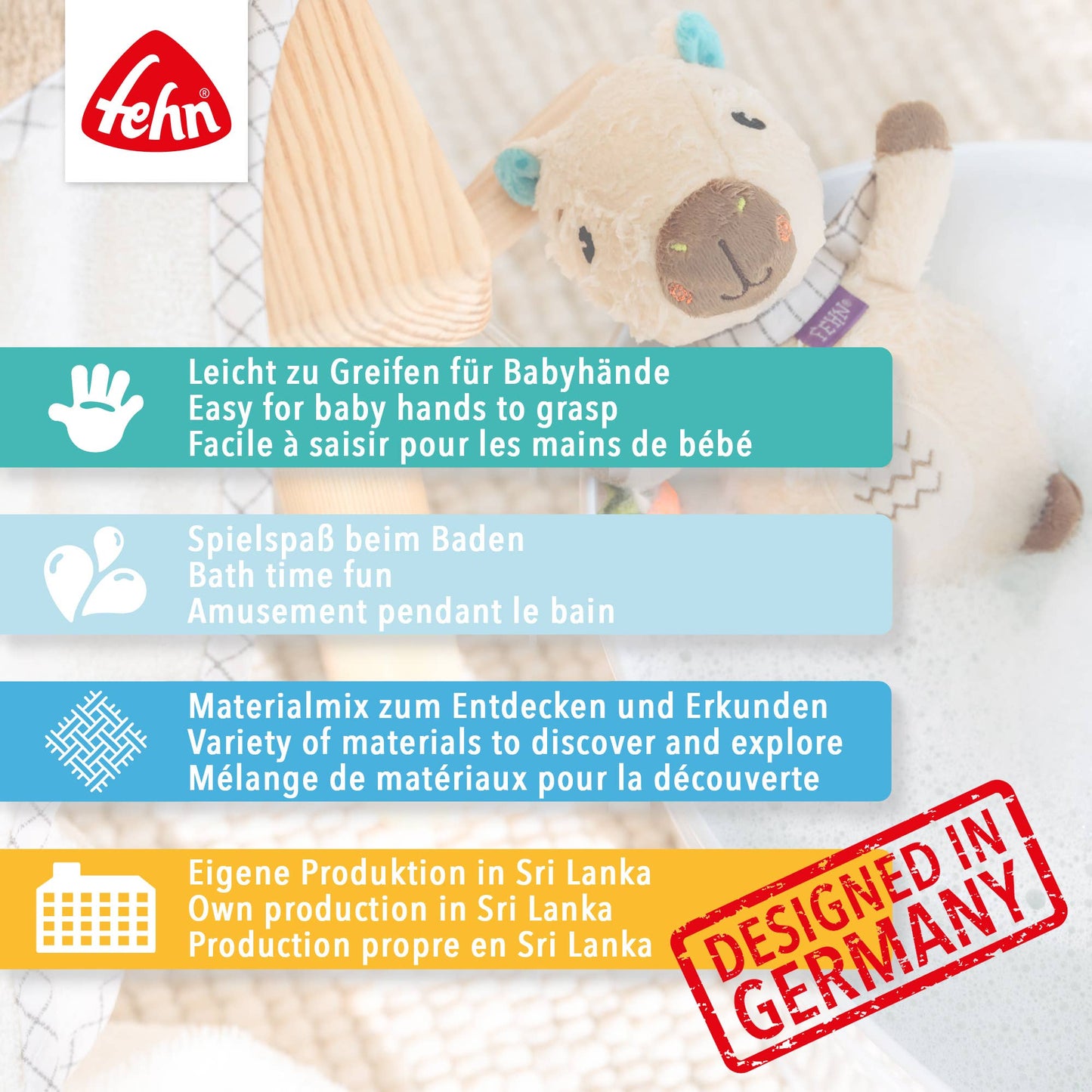 Badetier Capybara - Schwimmendes Stoff-Badewannenspielzeug