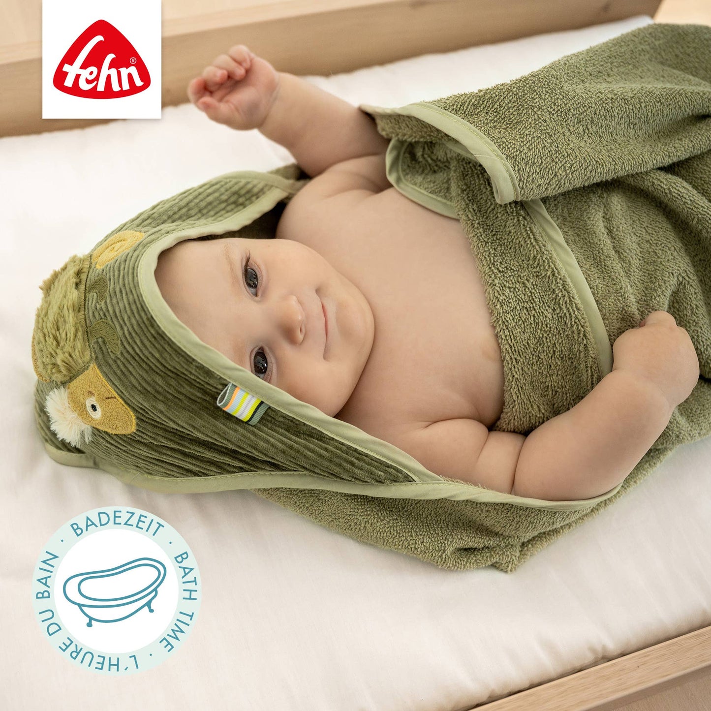 Kapuzenbadetuch Chamäleon - Bade-Poncho aus Frottee