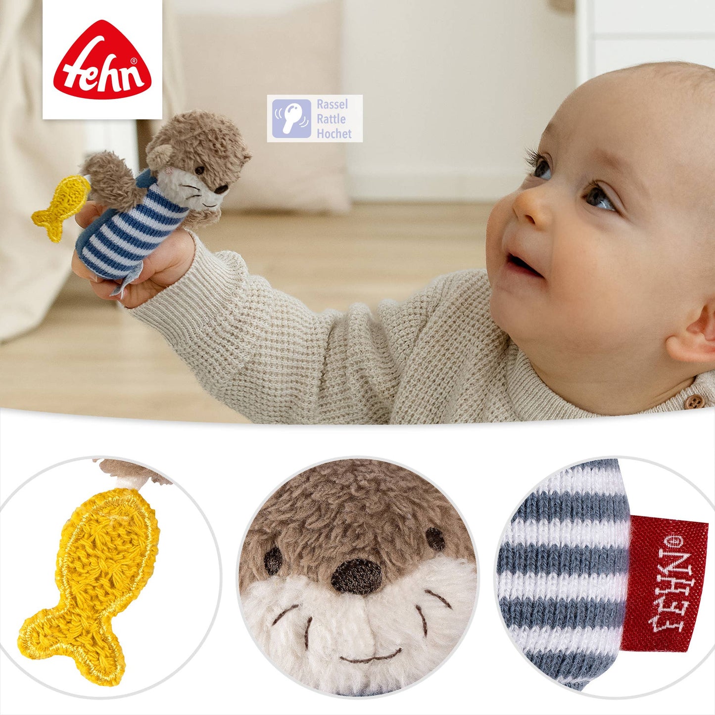 Mini-Rassel Otter - Mini-Greifling zum Rasseln