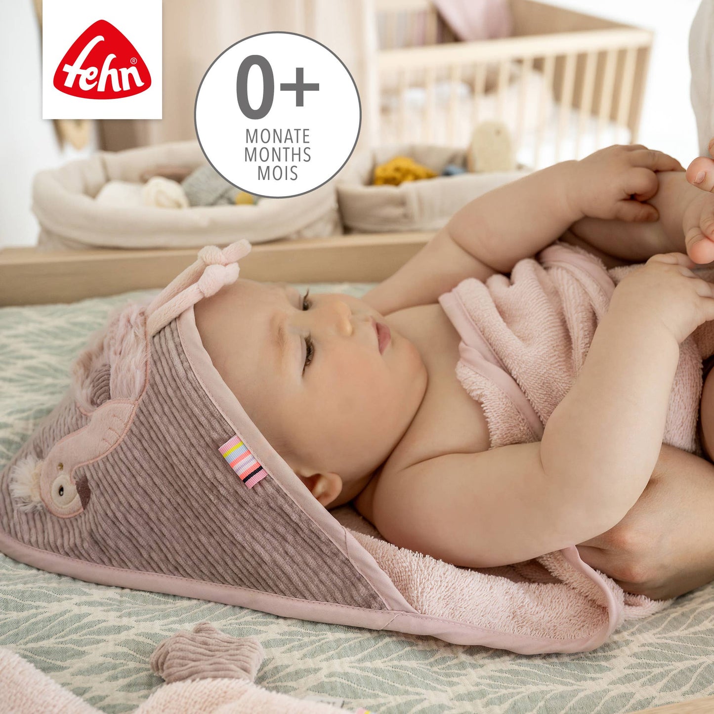 Kapuzenbadetuch Flamingo - Bade-Poncho aus Frottee