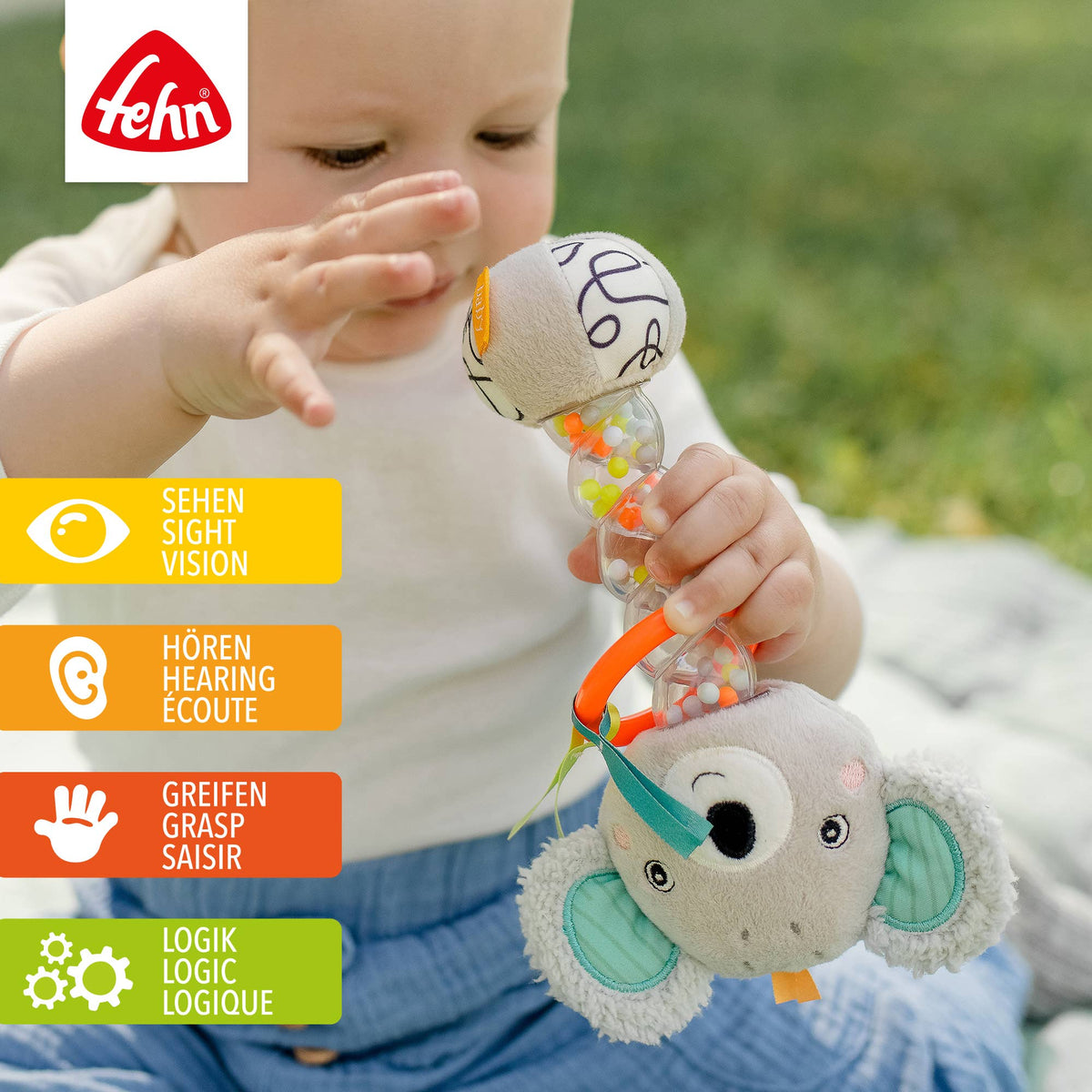 Regenmacher Koala - Motorik-Spielzeug / Rasselstab