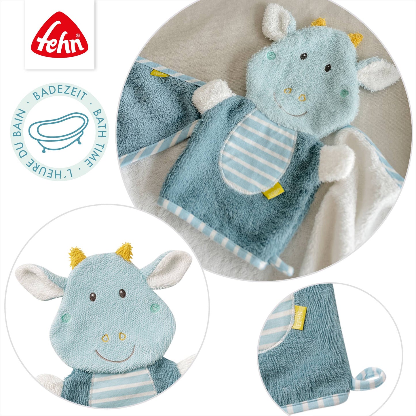 Waschhandschuh Drache - Waschlappen mit Tiermotiv