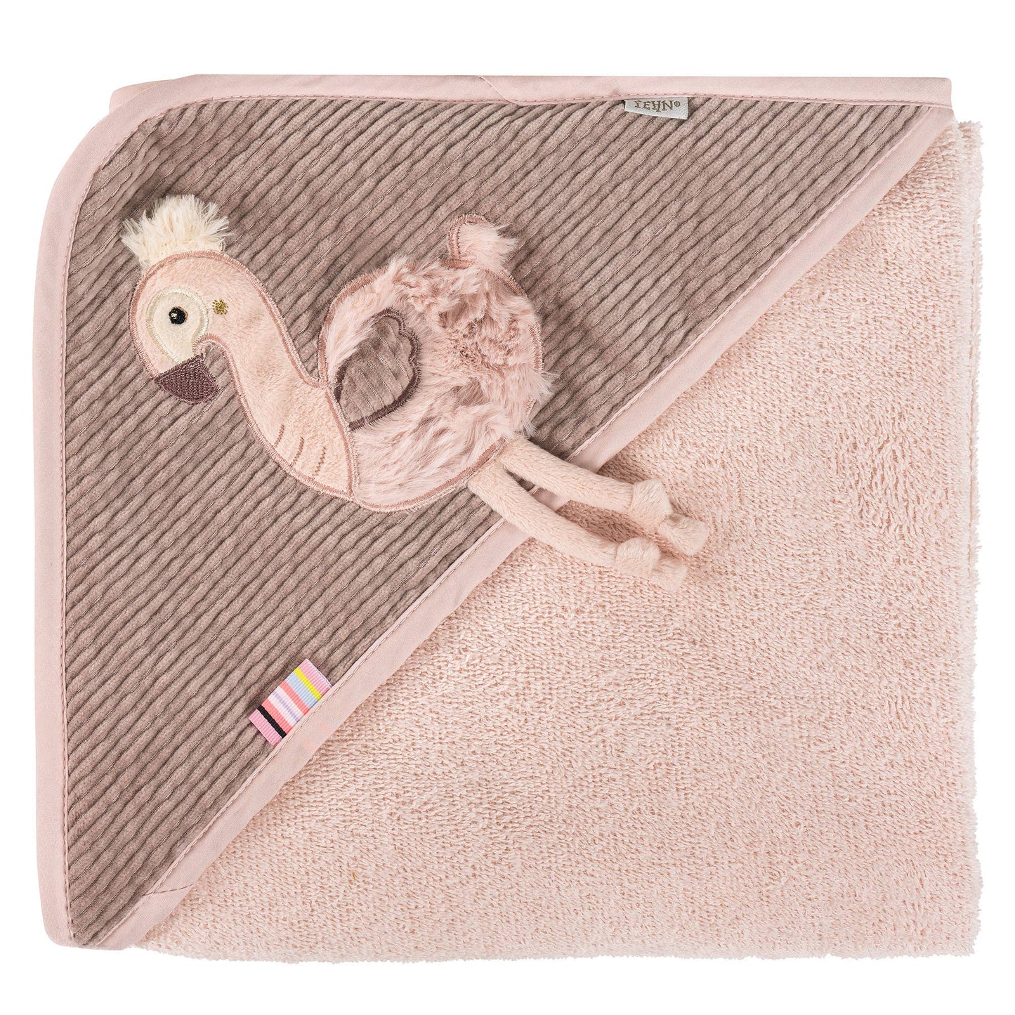 Kapuzenbadetuch Flamingo - Bade-Poncho aus Frottee