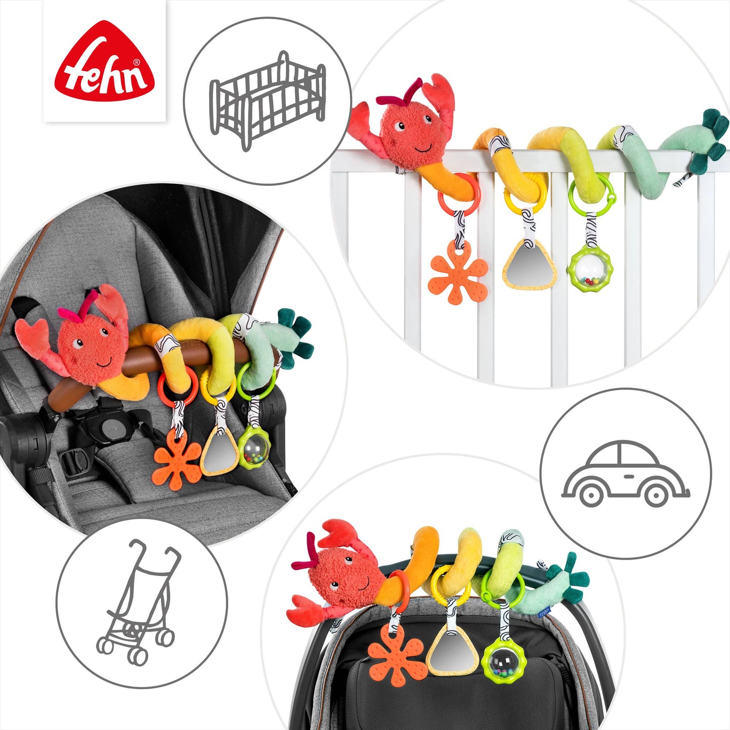 Activity-Spirale Hummer - Stoffspirale mit Lernfunktionen