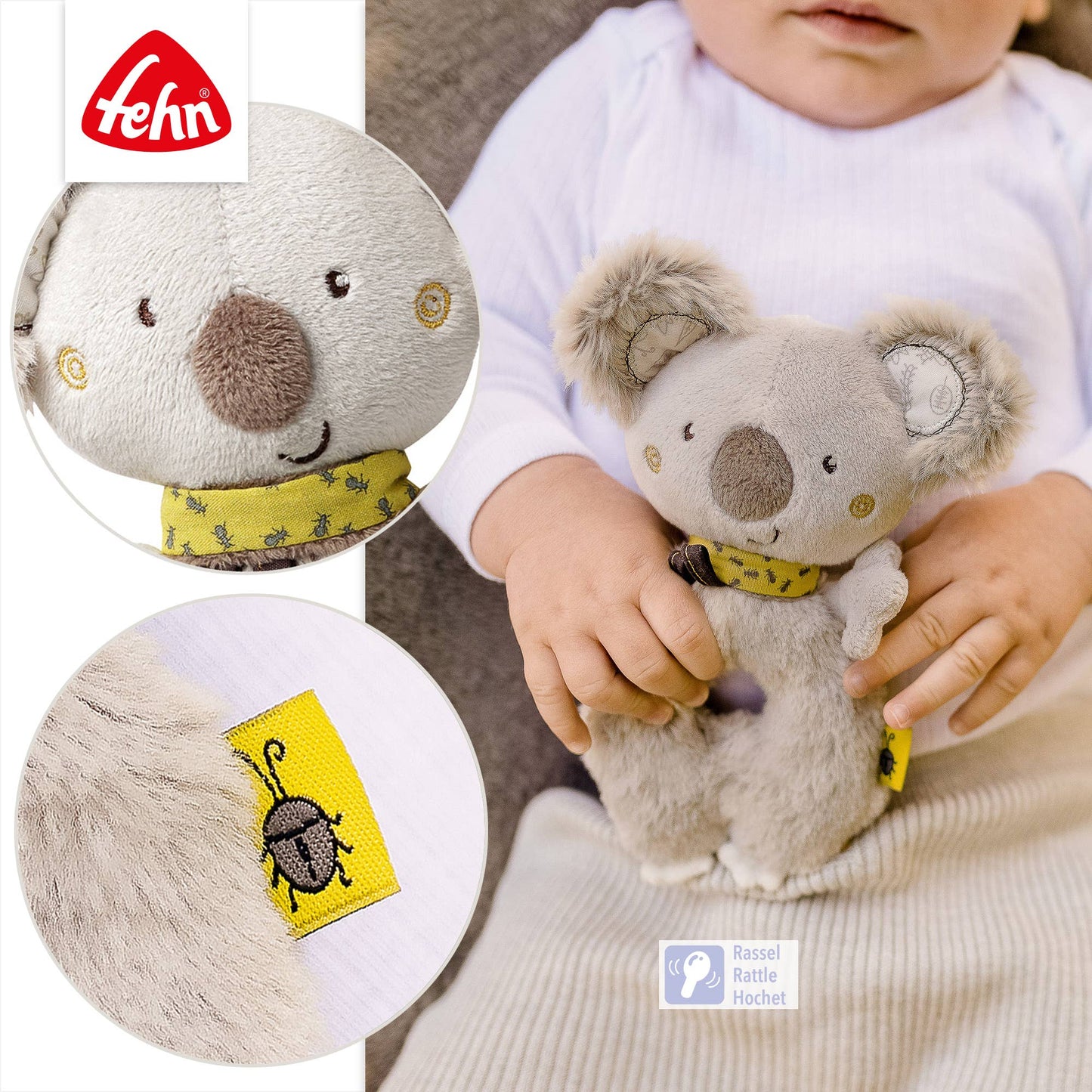 Ring-Greifling Koala - Motorikspielzeug mit Rassel