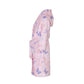 Fleece-Bademantel für Kinder in rosa mit Schmetterlingen Seitenansicht