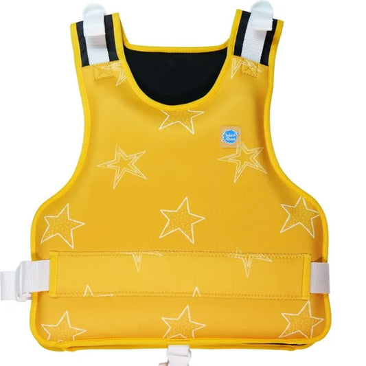 Verstellbare Kinder Schwimmweste Gelbe Sterne von vorn