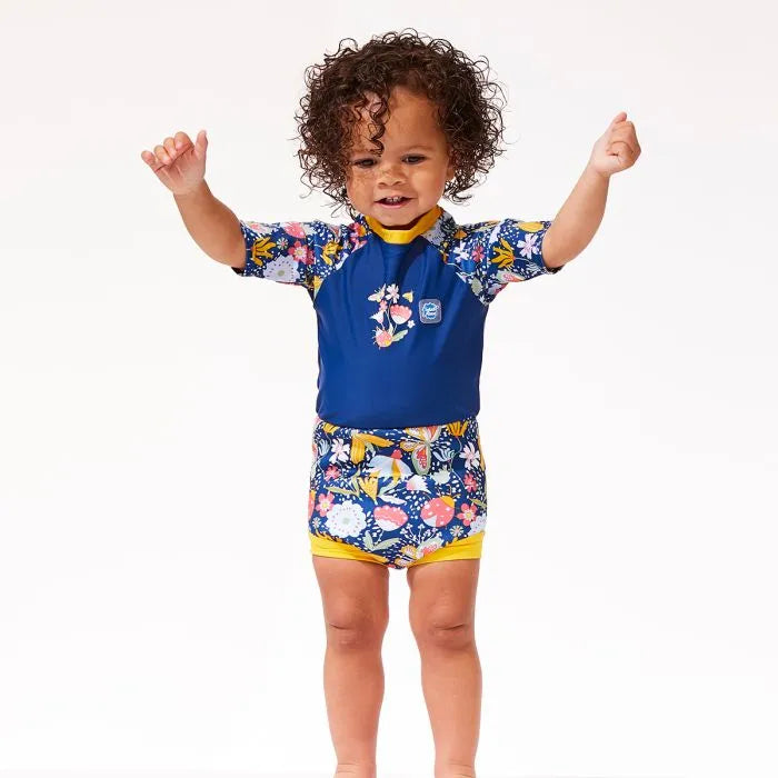 Integrierte Schwimmwindel des UV Schwimmanzug für Babys "Garden Delight"