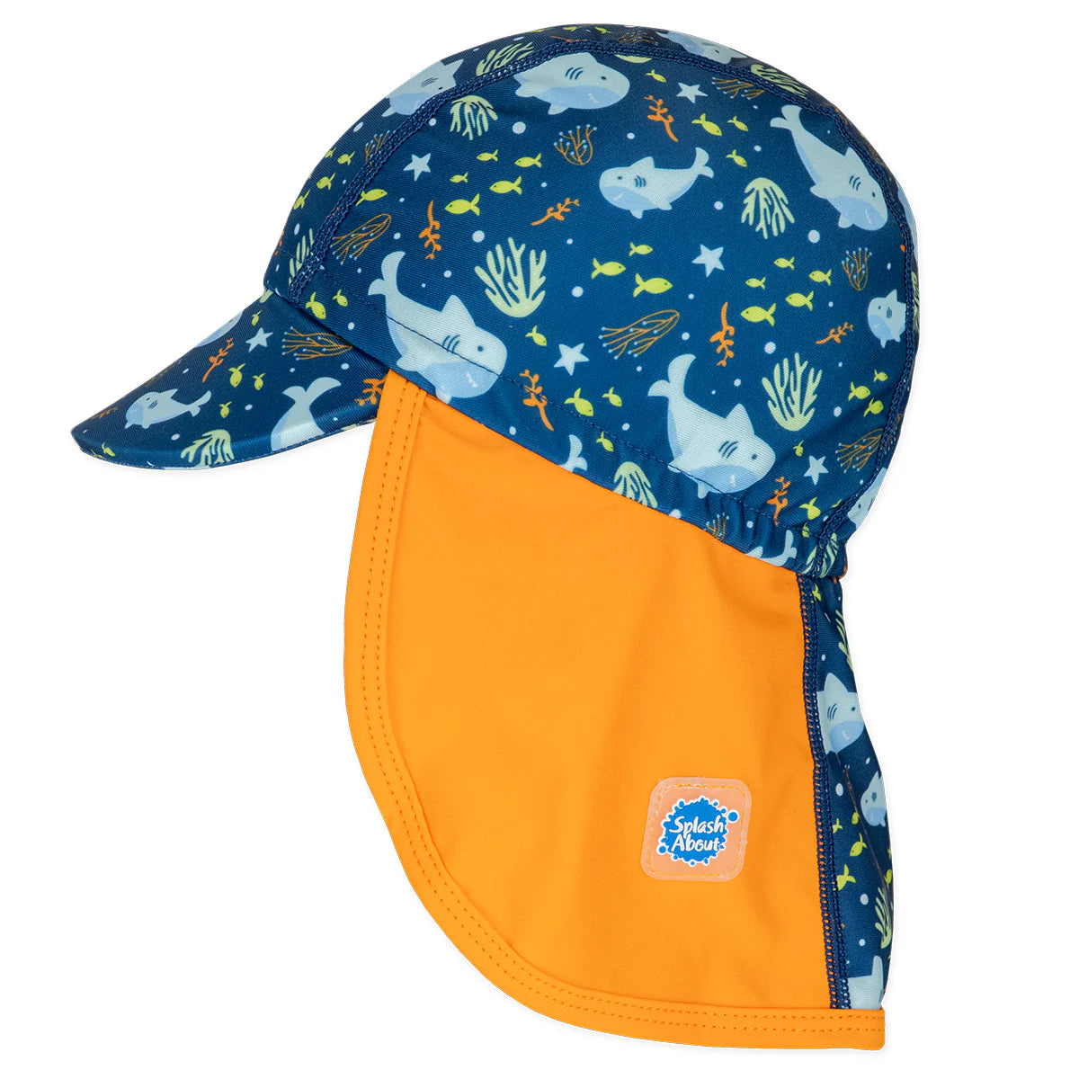 UV Sonnenhut mit Nackenschutz für Baby und Kind "Shark Reef"