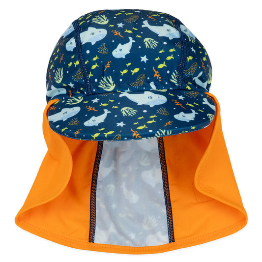 UV Sonnenhut mit Nackenschutz für Baby und Kind "Shark Reef"