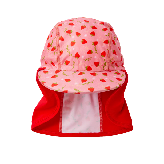 UV Sonnenhut mit Nackenschutz für Baby und Kind "Strawberry Field"