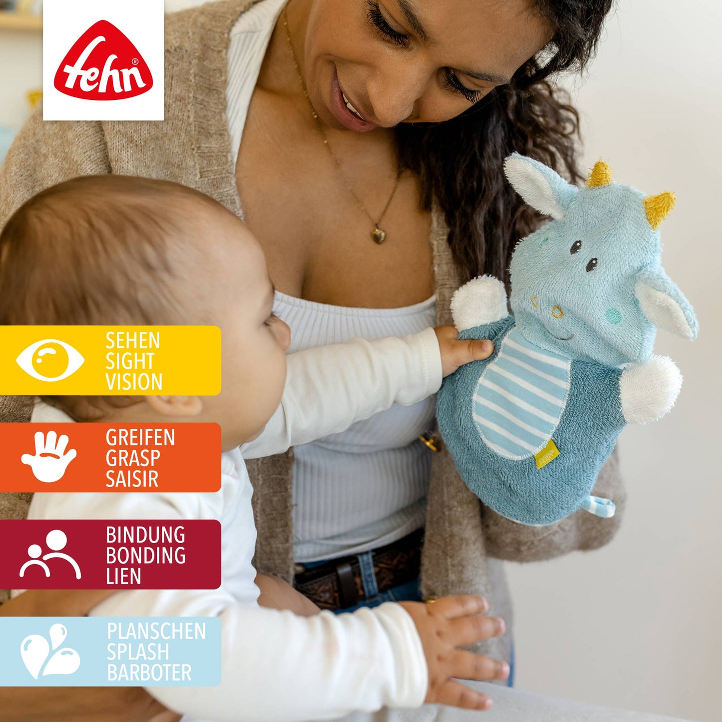 Waschhandschuh Drache - Waschlappen mit Tiermotiv