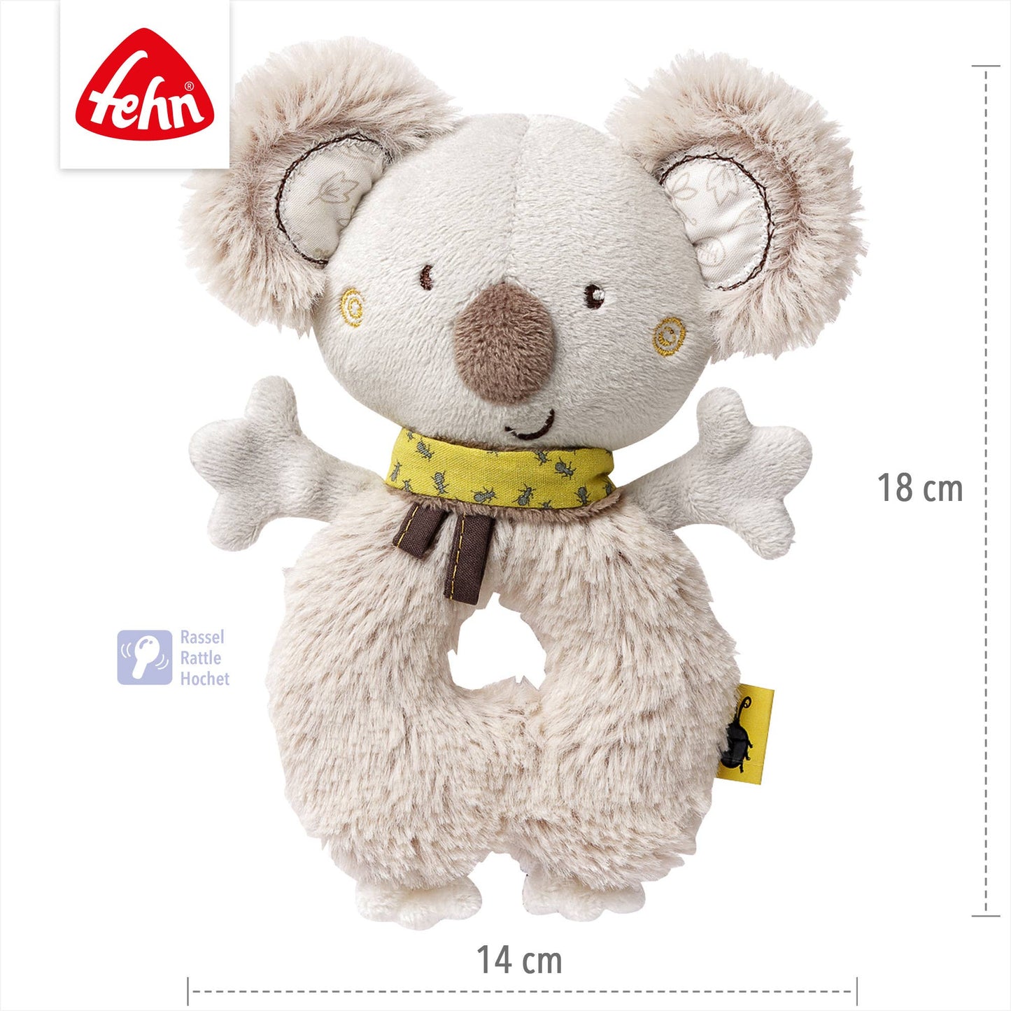 Ring-Greifling Koala - Motorikspielzeug mit Rassel