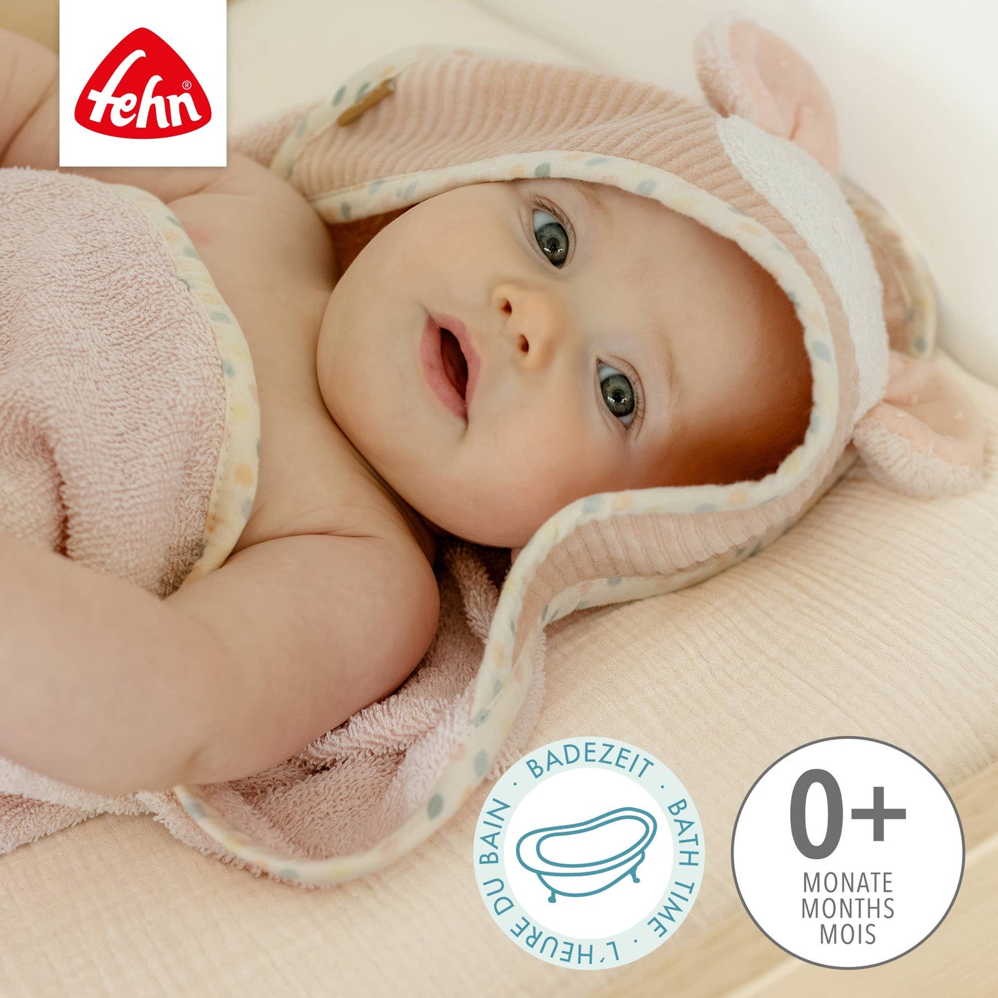 Kapuzenbadetuch Maus - Bade-Poncho aus Frottee