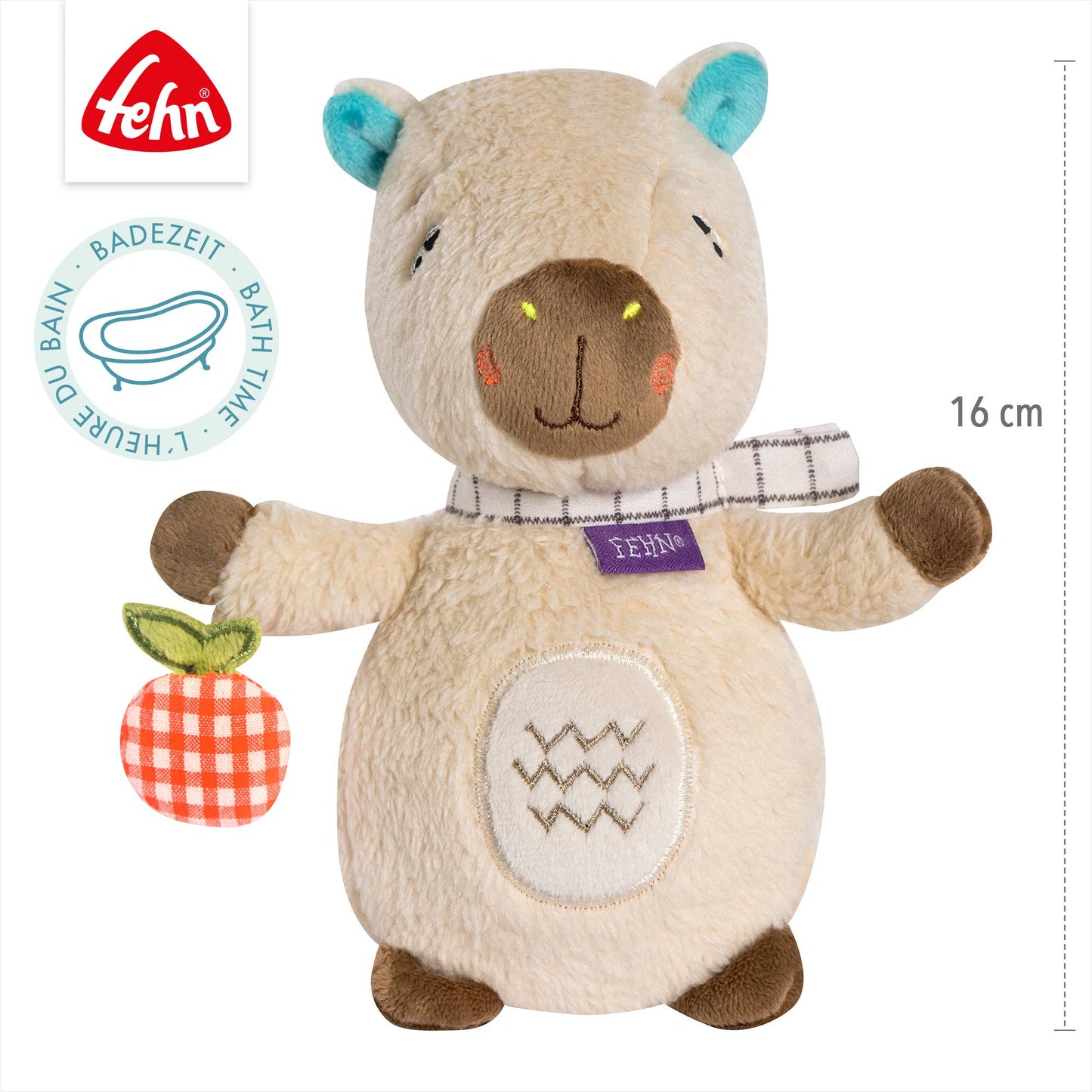 Badetier Capybara - Schwimmendes Stoff-Badewannenspielzeug