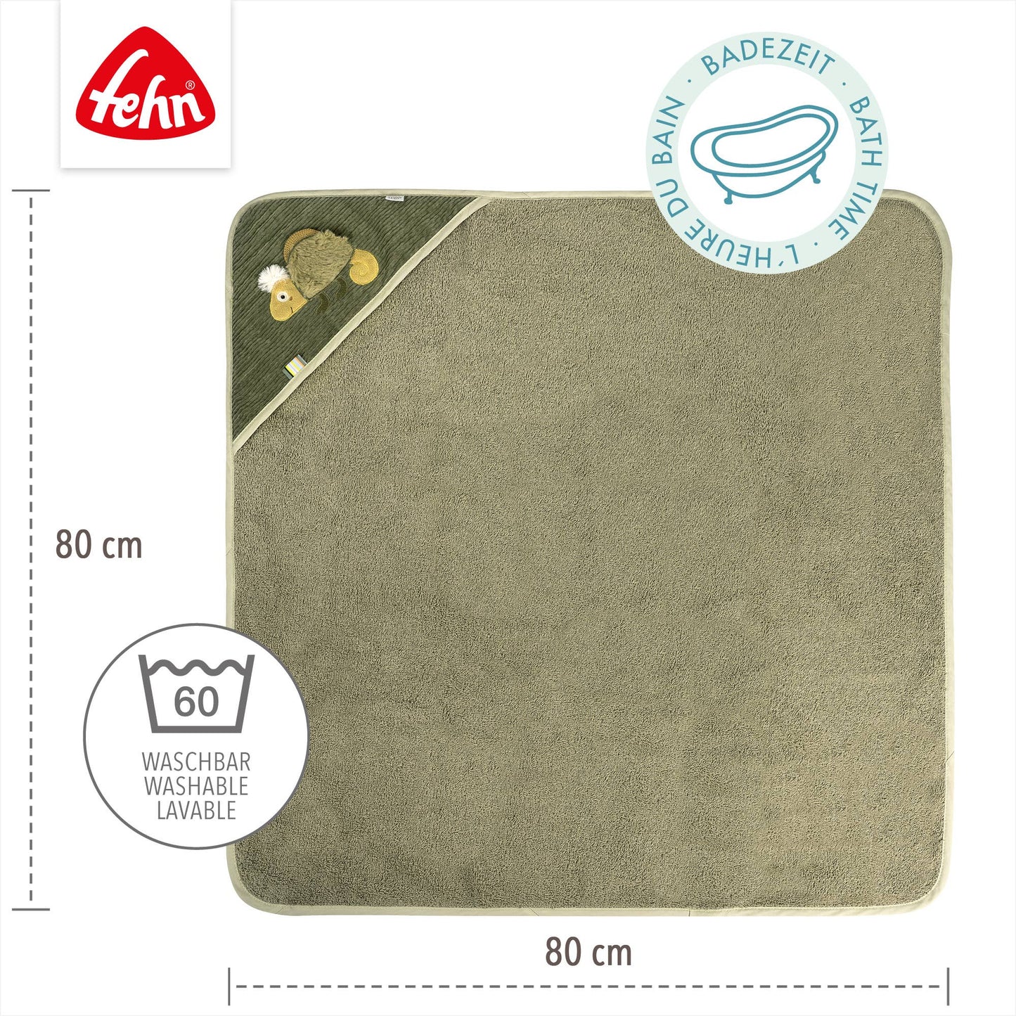 Kapuzenbadetuch Chamäleon - Bade-Poncho aus Frottee