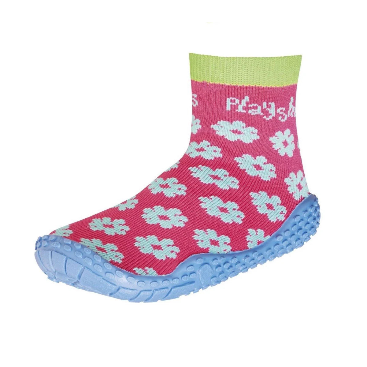 Aqua Socken für Kinder mit Blumenmotiv