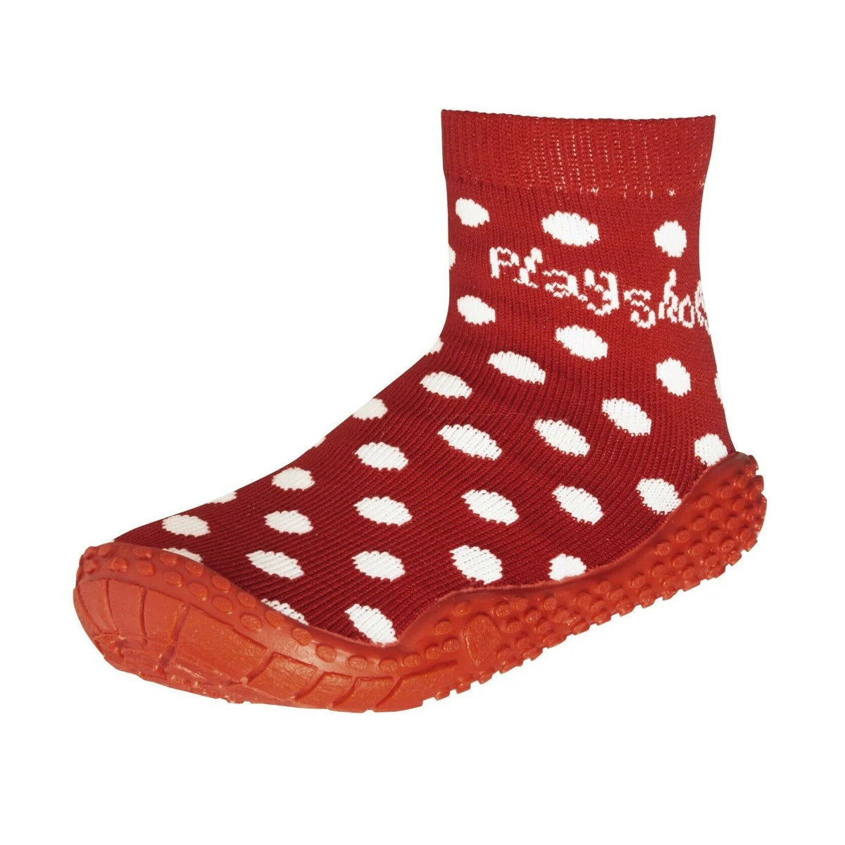 Aqua-Socken für Kinder in rot mit weißen Punkten